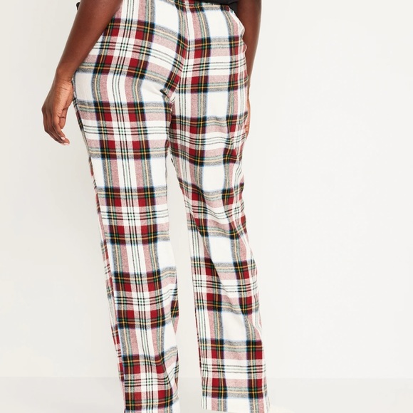 Old Navy White Tartan Mid-Rise Flannel Pajama Pants Sz XL New - Picture 2 of 4